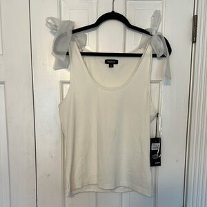 Wildfox Cream Sleeveless Tie Front Tank Top